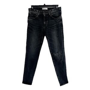 Moussy Vintage Howa Size 26 Mid Rise Denim Jeans Distressed Japan Black Ae23